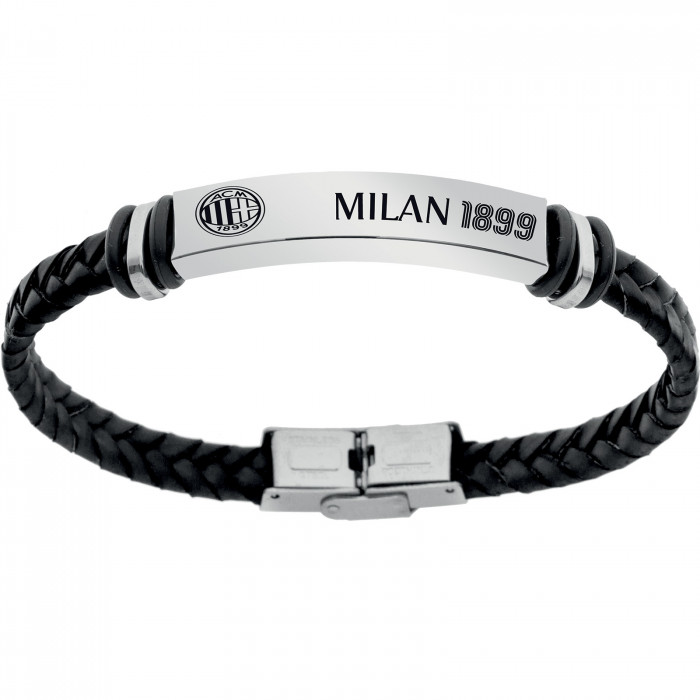 BRACCIALE MILAN INTRECCIO